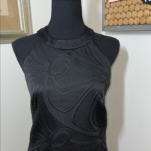Elegant Black Embossed Halter Milly Dress Sz. 4. NWT
